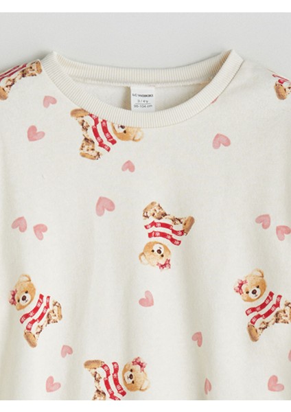 Yeni Sezon Bisiklet Yaka Baskılı Kız Çocuk Kalın Sweatshirt fiyatları