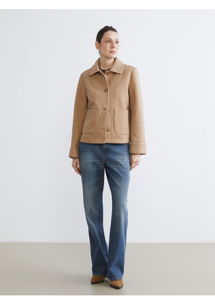 Yeni Sezon Gömlek Yaka Kadın Kaşe Kaban fiyatları