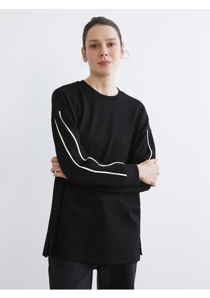 Yeni Sezon Bisiklet Yaka Oversize Kadın Sweatshirt Tunik