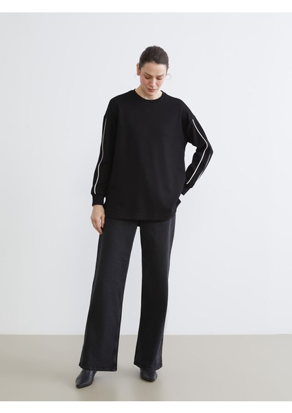 Yeni Sezon Bisiklet Yaka Oversize Kadın Sweatshirt Tunik fiyatları