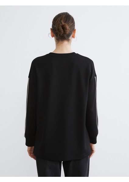 Yeni Sezon Bisiklet Yaka Oversize Kadın Sweatshirt Tunik fırsatları