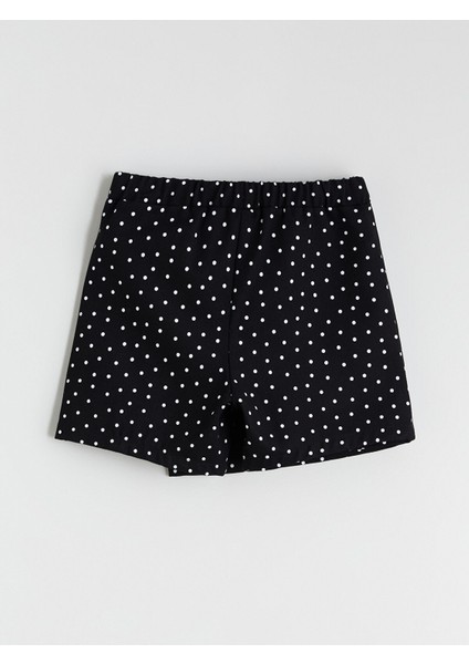 Yeni Sezon Beli Lastikli Puantiyeli Kız Çocuk Şort Etek modelleri