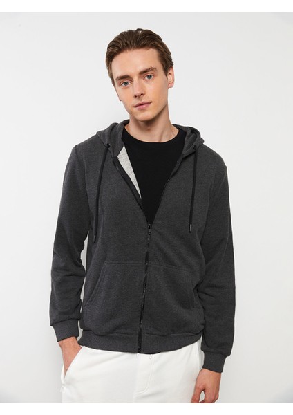 Yeni Sezon Standart Kalıp Kapüşonlu Erkek Spor Hırka