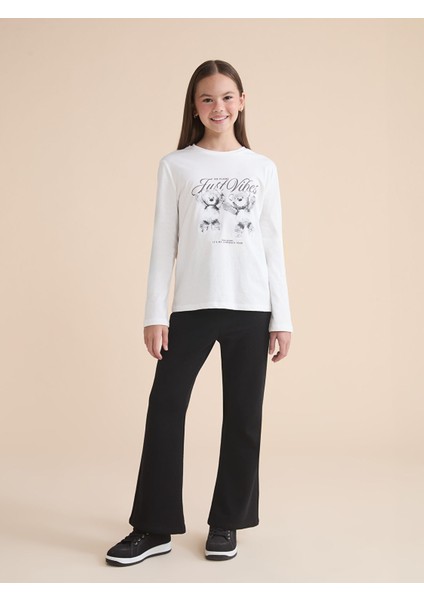 Yeni Sezon Beli Lastikli Kız Çocuk Eşofman Altı