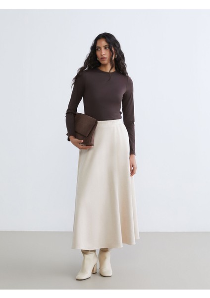 Yeni Sezon Beli Lastikli Kloş Etek