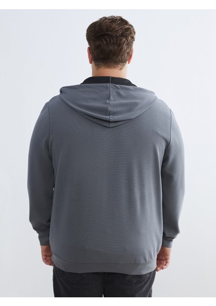 Yeni Sezon Standart Kalıp Kapüşonlu Erkek Fermuarlı Sweatshirt fırsatları