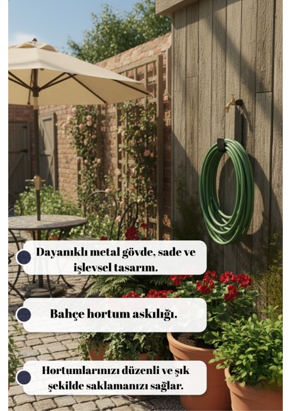 Siyah Metal Bahçe Hortum Askısı Duvara Monte Hortum Tutucu Aparatı fiyatları