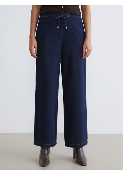Yeni Sezon Beli Lastikli Wideleg Kadın Jean Pantolon fiyatları