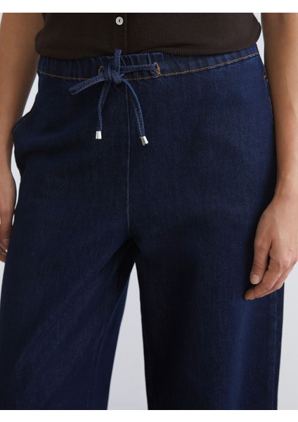 Yeni Sezon Beli Lastikli Wideleg Kadın Jean Pantolon modelleri