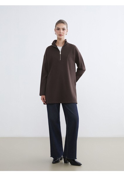 Yeni Sezon Dik Yaka Kadın Sweatshirt Tunik fiyatları