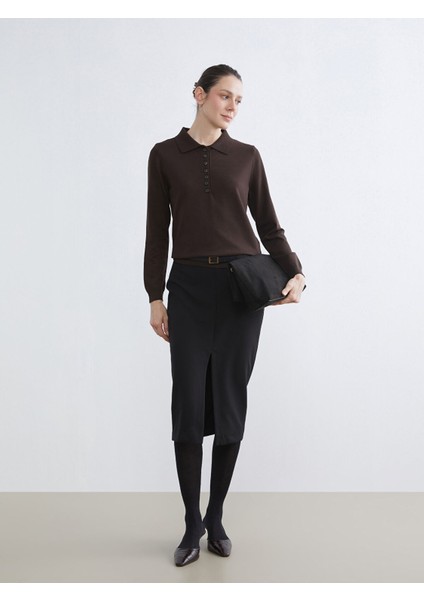 Yeni Sezon Polo Yaka Kadın Triko Kazak fiyatları