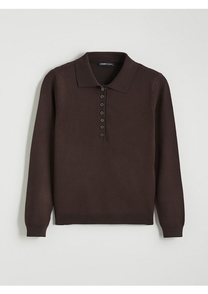 Yeni Sezon Polo Yaka Kadın Triko Kazak indirimleri