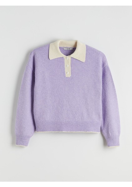 Yeni Sezon Polo Yaka Oversize Kadın Triko Kazak indirimleri