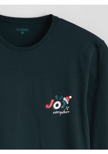 Yeni Sezon Standart Kalıp Yılbaşı Temalı Erkek Pijama Takımı modelleri