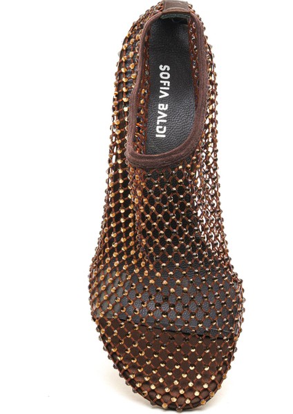 Woven Kahve Tekstil Kadın Stiletto & Abiye