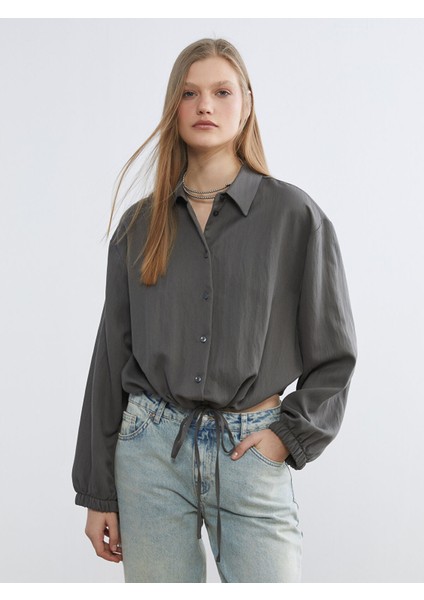 Yeni Sezon Crop Kadın Gömlek