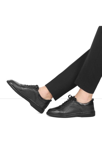 Erkek Siyah Bağcıklı Deri Günlük Ayakkabı fiyatları