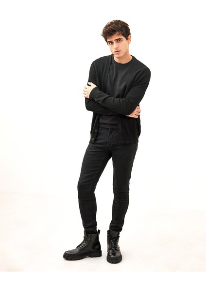 Yeni Sezon Standart Kalıp V Yaka Erkek Triko Hırka