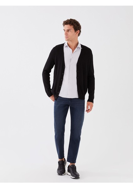 Yeni Sezon Standart Kalıp V Yaka Erkek Triko Hırka fırsatları