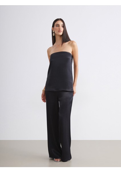 Yeni Sezon Straplez Yaka Saten Bluz fiyatları