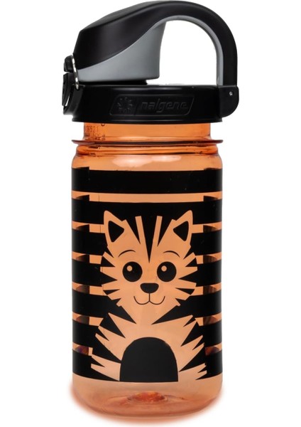 Sustain Tritan Su Şişesi, Çocuklar Için, Bpa Içermez,%50 Plastik Atık, Sızdırmaz, Uzun Ömürlü, Bpa Içermez, Karabina Dostu, Tekrar Kullanılabilir, 340 Ml, Turuncu Kaplan