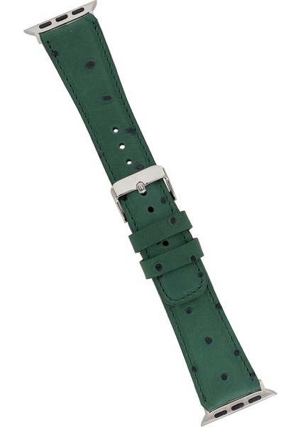 Apple Watch Uyumlu Deri Kordon 42-44-45MM De6 Yeşil modelleri