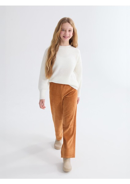 Yeni Sezon Beli Lastikli Kadife Kız Çocuk Eşofman Altı