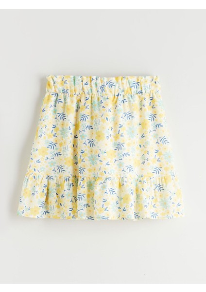 Yeni Sezon Beli Lastikli Fırfırlı Kız Çocuk Şort Etek