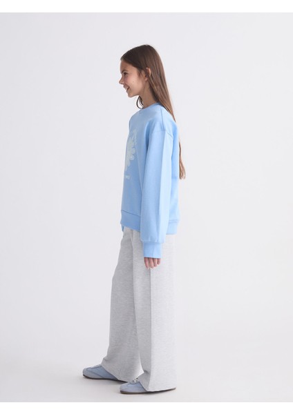 Yeni Sezon Beli Lastikli Kız Çocuk Eşofman Alt