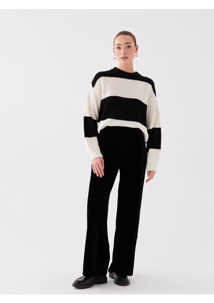 Yeni Sezon Standart Fit Geniş Paça Kadife Kadın Pantolon fiyatları