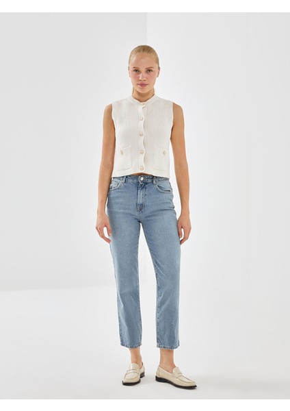 Yeni Sezon Bisiklet Yaka Dokulu Kadın Triko Yelek fiyatları