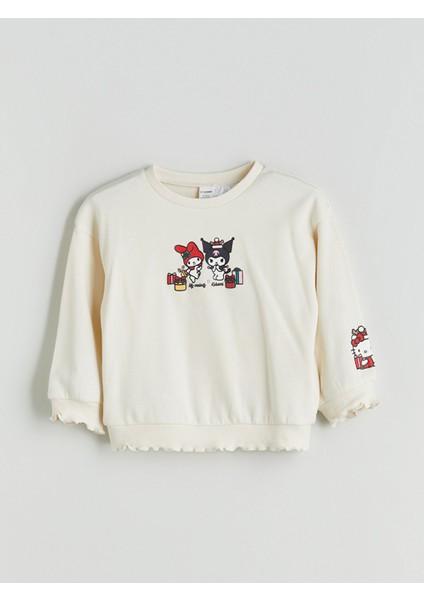Yeni Sezon Hello Kitty Baskılı Kalın Kız Bebek Sweatshirt modelleri