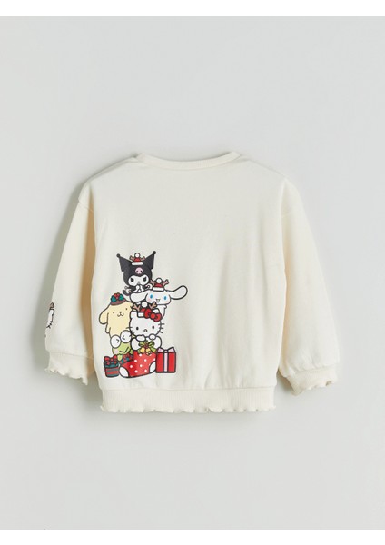 Yeni Sezon Hello Kitty Baskılı Kalın Kız Bebek Sweatshirt