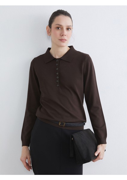 Yeni Sezon Polo Yaka Kadın Triko Kazak