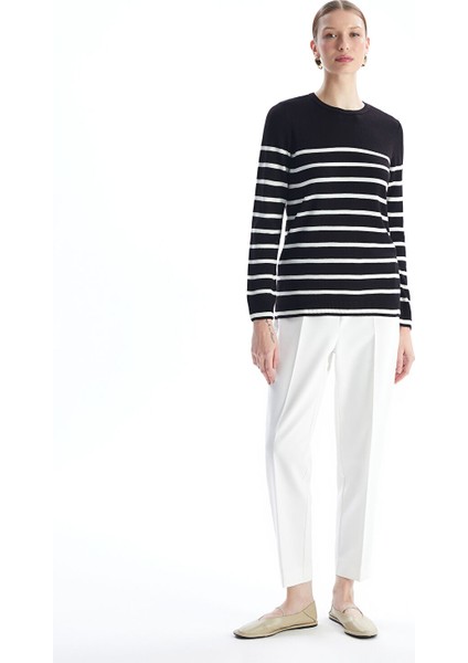 Yeni Sezon Bisiklet Yaka Çizgili Uzun Kollu Kadın Triko Kazak fırsatları