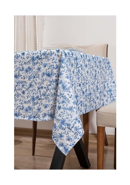 Mavi Çiçekli Masa Örtüsü, Sofra Bezi, Piknik Örtüsü Mavi 140 x 200 RIVA00112-R0023 modelleri