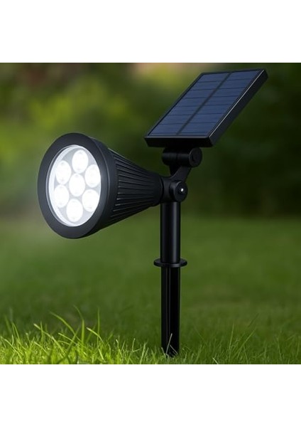 Solar LED Bahçe 6400K Beyaz Işık – Güneş Enerjili Kazıklı & Duvar Montajlı Çim Aydınlatma Lambası – 7 Led, IP65, 90 Lümen, 140X270X95 mm modelleri