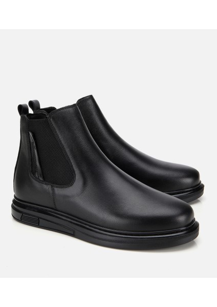 02BOH315340A100 ERKEK Deri Siyah Lastik Detaylı Comfort Chealsea Bot fiyatları