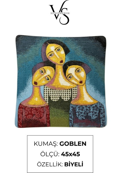 Jakarlı Dokuma Goblen Kırlent Kılıfı – 45X45 cm Biyeli ve Çift Taraflı Dekoratif Yastık modelleri