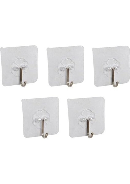 Şeffaf Askı Süper Güçlü Yapışkanlı Suya Dayanıklı Şeffaf Askı 5li Set Yeniden Kullanılabilir Kancalar modelleri