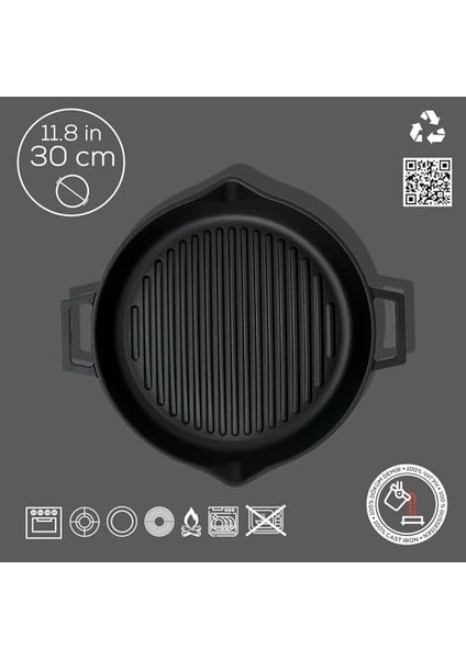 Döküm Yuvarlak Tava, Metal Kulplu, 30 cm fiyatları