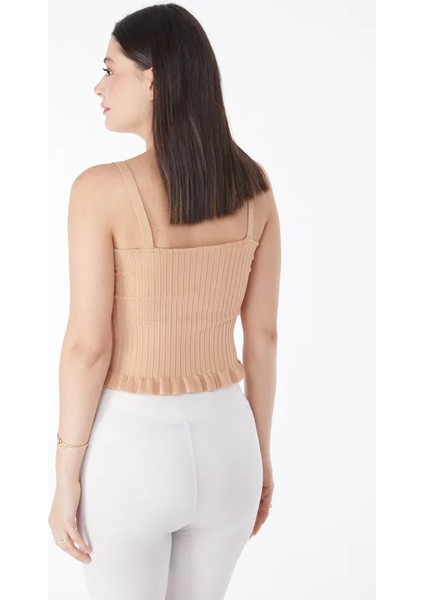 Yzlal Yazlık Triko Crop Vizon (Beden: Standart) fiyatları