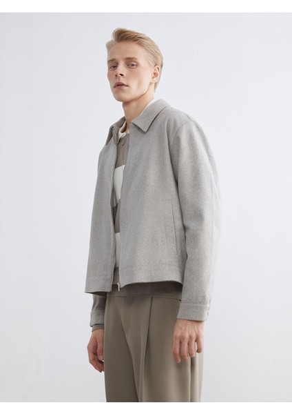 Yeni Sezon Standart Kalıp Gömlek Yaka Erkek Kaşe Mont