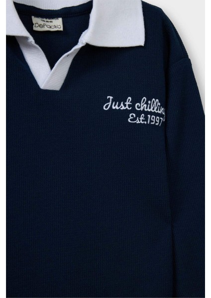 Erkek Bebek Gömlek Yaka Baskılı Waffle Sweatshirt G4425A525WN fiyatları