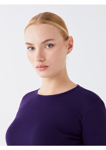 Yeni Sezon Bisiklet Yaka Düz Uzun Kollu Kadın Tişört modelleri