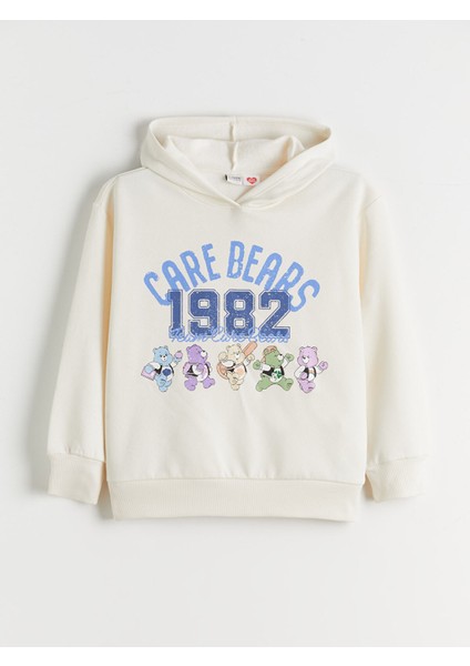 Yeni Sezon Kapüşonlu Care Bears Baskılı Kız Çocuk Sweatshirt