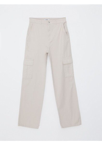 Yeni Sezon Standart Fit Gabardin Kadın Kargo Pantolon indirimleri