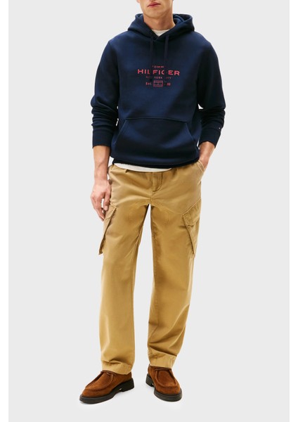 Pamuklu Regular Fit Baskılı Kapüşonlu Sweat Erkek Sweat MW0MW40864 Dw5 modelleri