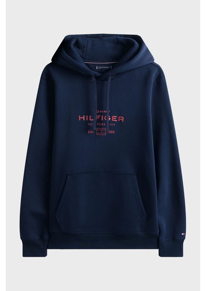 Pamuklu Regular Fit Baskılı Kapüşonlu Sweat Erkek Sweat MW0MW40864 Dw5 indirimleri