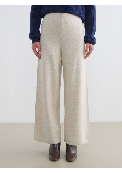 Yeni Sezon Beli Lastikli Geniş Paça Kadın Triko Pantolon fiyatları